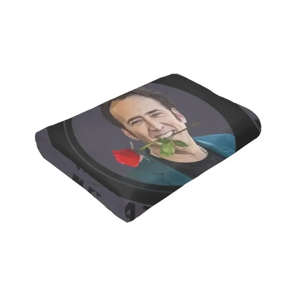 Nicolas Cage - Face Blanket Soft Warm Flannel Throw Blanket Bedding for Bed Living room Picnic Travel Home Sofa