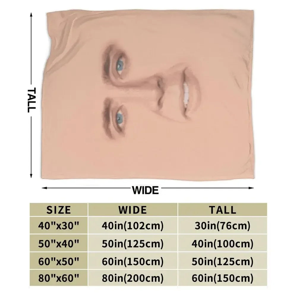 Nicolas Cage - Face Blanket Soft Warm Flannel Throw Blanket Bedding for Bed Living room Picnic Travel Home Sofa