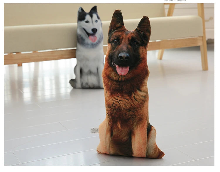 50cm Cute Simulation Dog Plush Toy 3D Printing Stuffed Animal Dog Plush Pillow Stuffed Cartoon Cushion Kids Doll Home Decro Gift