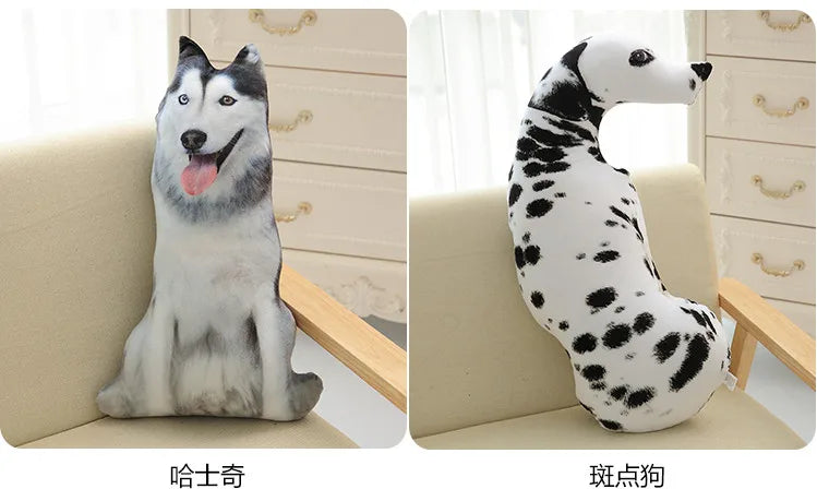 50cm Cute Simulation Dog Plush Toy 3D Printing Stuffed Animal Dog Plush Pillow Stuffed Cartoon Cushion Kids Doll Home Decro Gift