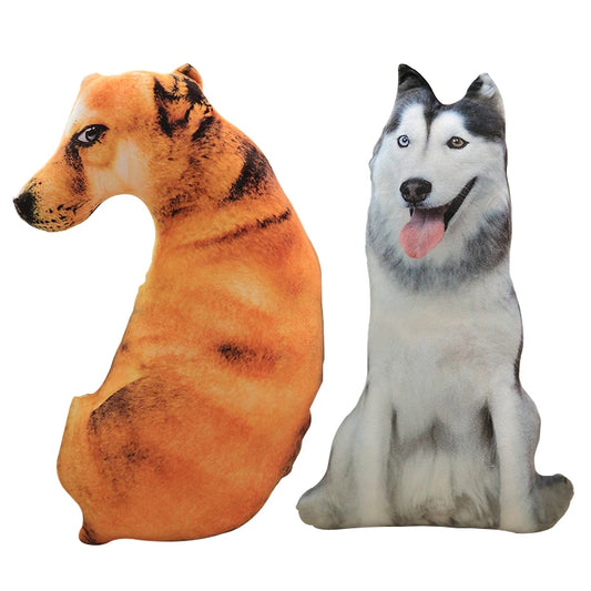 50cm Cute Simulation Dog Plush Toy 3D Printing Stuffed Animal Dog Plush Pillow Stuffed Cartoon Cushion Kids Doll Home Decro Gift