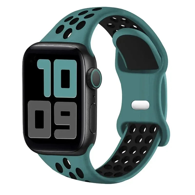 Sport Strap For Apple Watch Bands 44mm 45mm Ultra 2 49mm 40mm 41mm 42mm 45 44mm Silicone Bracelet IWatch Series 9 8 SE 7 3 Band