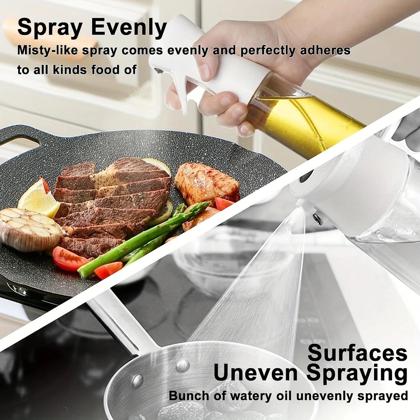 Press-Type Oil Spray Bottle - 200ML/300ML/500ML | Kitchen Cooking Sprayer for Oil, Vinegar & Soy Sauce | BBQ & Outdoor Use
