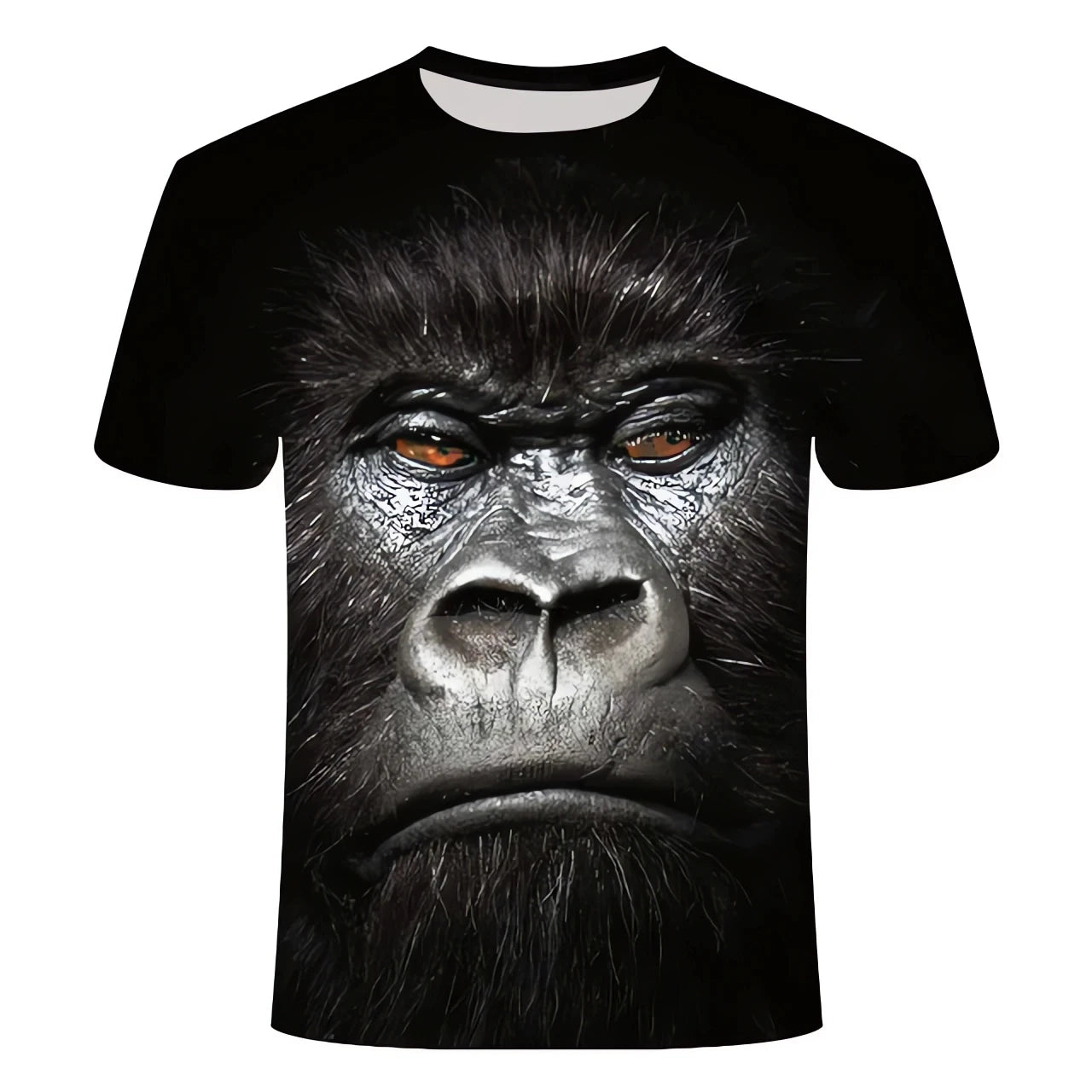 New men's T-shirt fashion 3D monkey print top summer casual short sleeved T-shirt men's fun clothing round neck loose oversized