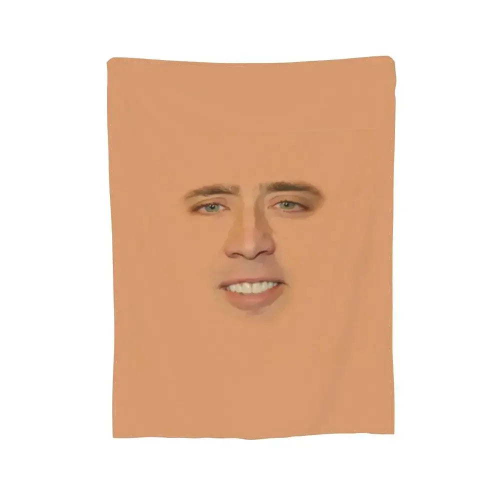 Nicolas Cage - Face Blanket Soft Warm Flannel Throw Blanket Bedding for Bed Living room Picnic Travel Home Sofa
