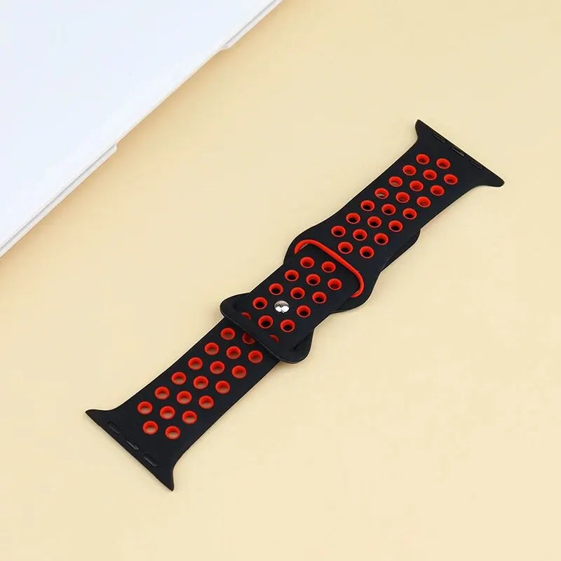 Sport Strap For Apple Watch Bands 44mm 45mm Ultra 2 49mm 40mm 41mm 42mm 45 44mm Silicone Bracelet IWatch Series 9 8 SE 7 3 Band