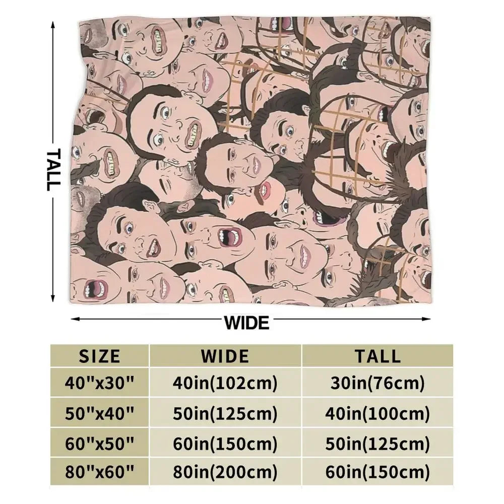 Nicolas Cage - Face Blanket Soft Warm Flannel Throw Blanket Bedding for Bed Living room Picnic Travel Home Sofa