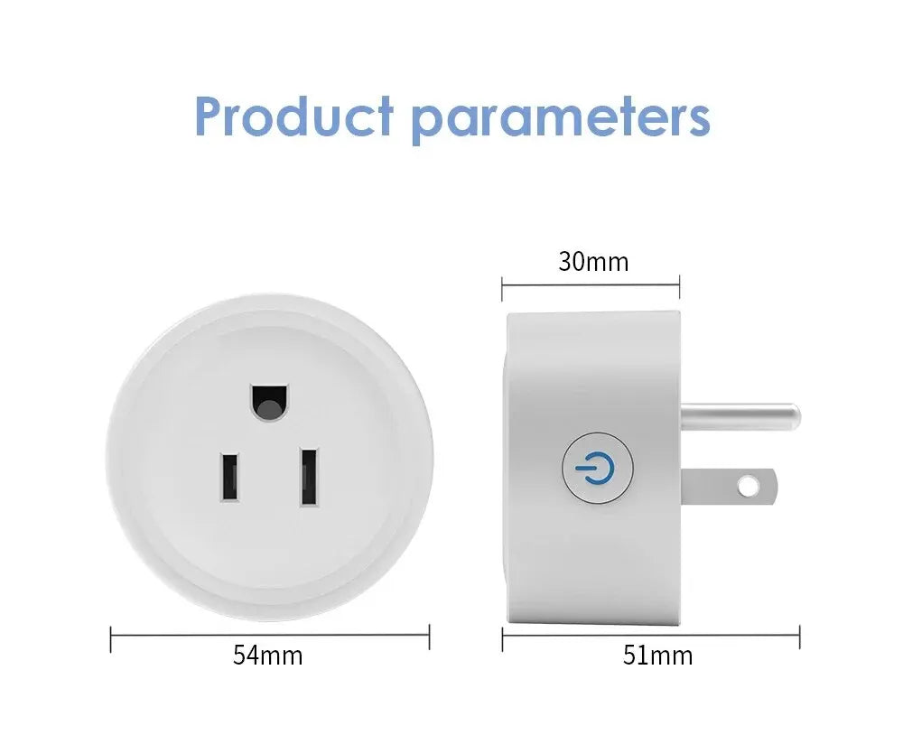 Tuya Smart Wifi Plug US Standard Wireless Outlet 10A Remote Control Smart Home Appliances Work With Alexa Google Home