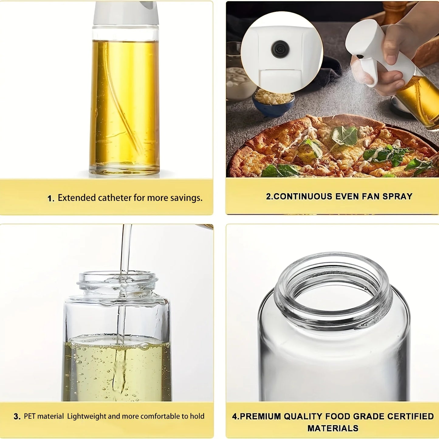 Press-Type Oil Spray Bottle - 200ML/300ML/500ML | Kitchen Cooking Sprayer for Oil, Vinegar & Soy Sauce | BBQ & Outdoor Use