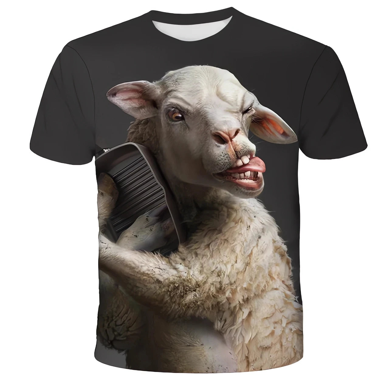 New men's T-shirt fashion 3D monkey print top summer casual short sleeved T-shirt men's fun clothing round neck loose oversized