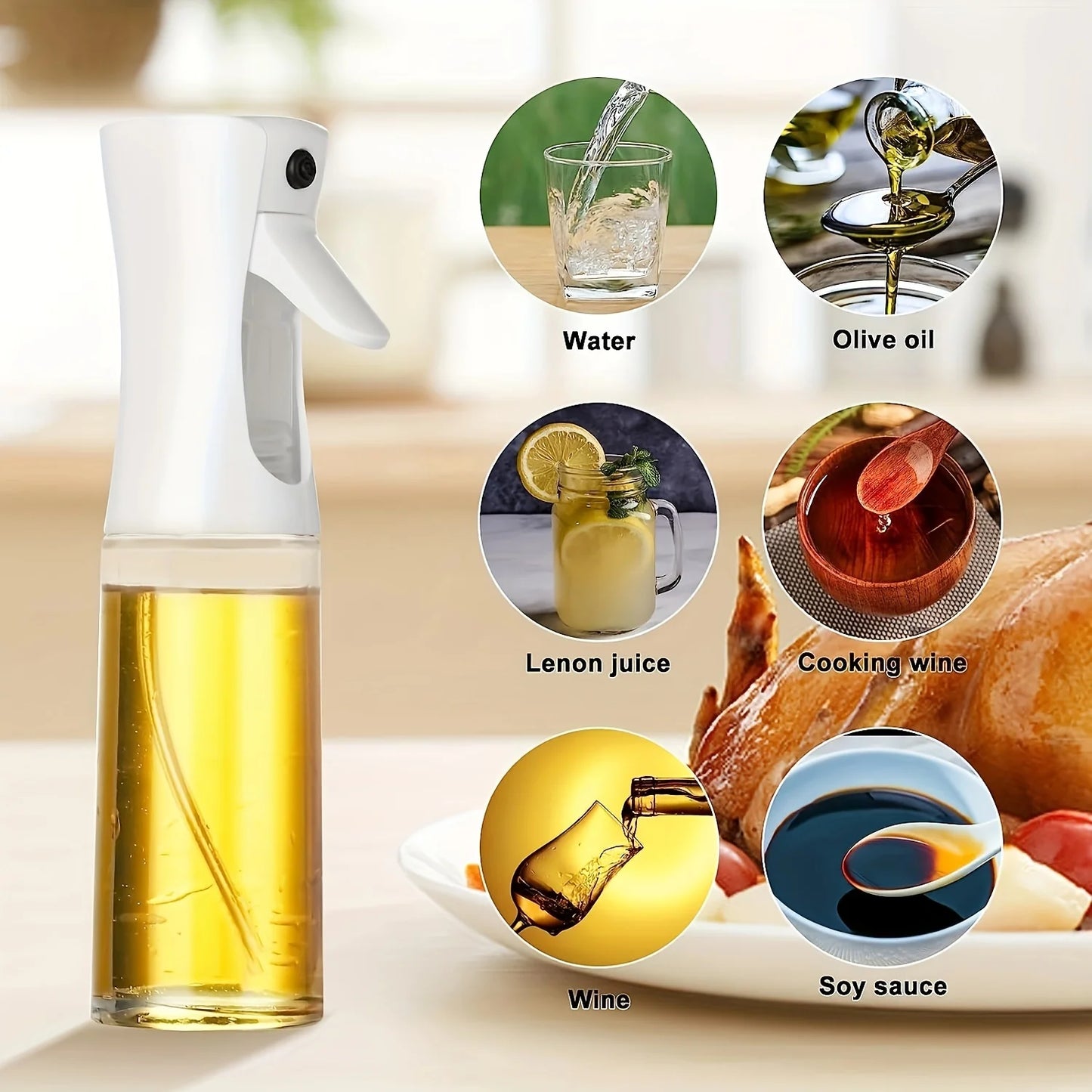 Press-Type Oil Spray Bottle - 200ML/300ML/500ML | Kitchen Cooking Sprayer for Oil, Vinegar & Soy Sauce | BBQ & Outdoor Use
