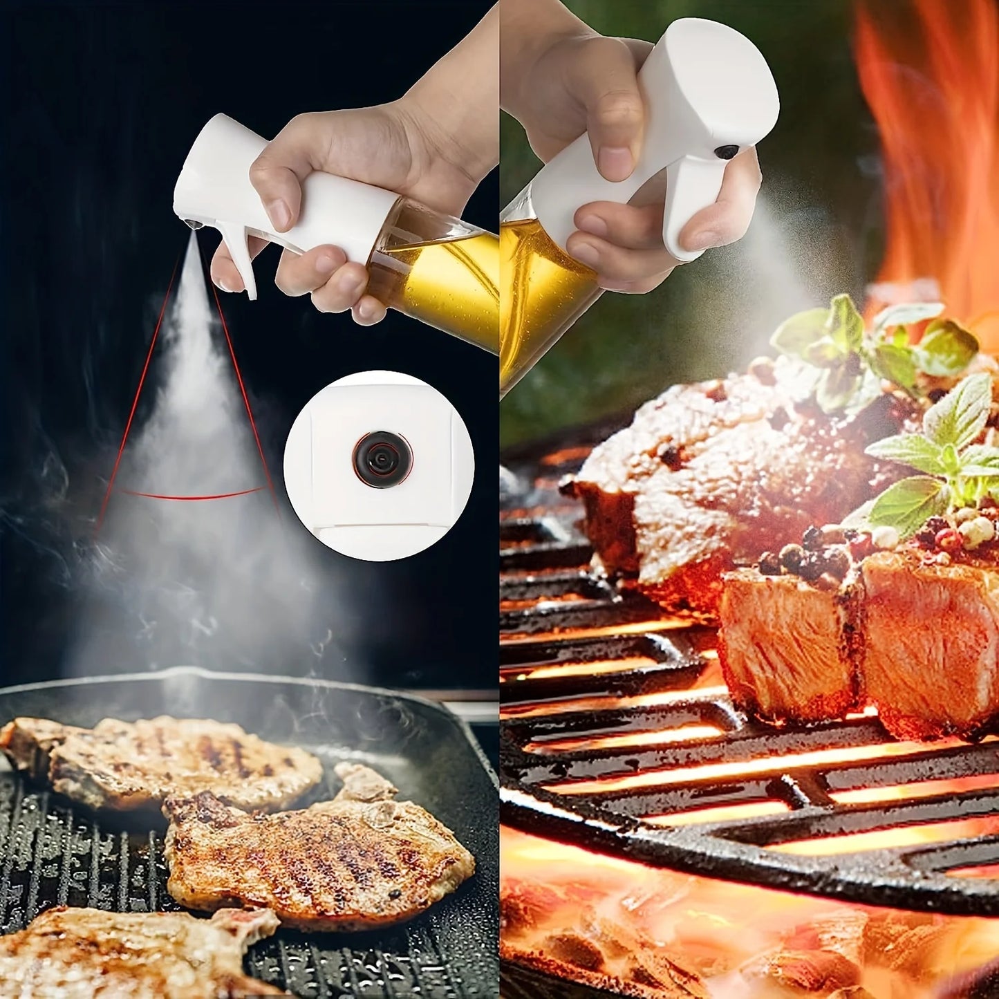 Press-Type Oil Spray Bottle - 200ML/300ML/500ML | Kitchen Cooking Sprayer for Oil, Vinegar & Soy Sauce | BBQ & Outdoor Use