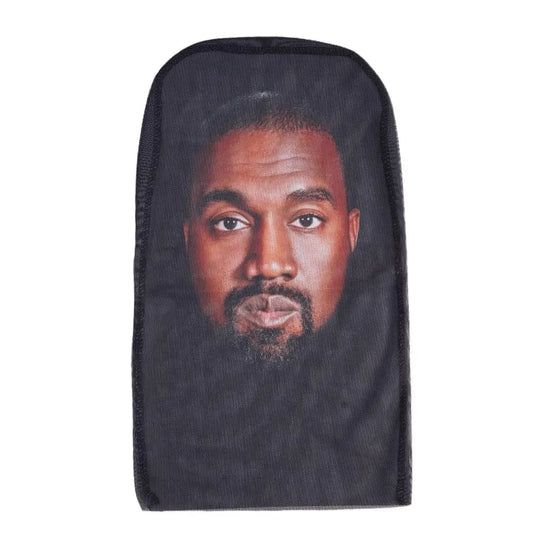 3D Printed Kanye Face Mask – Seamless Celebrity Head Cover for Cosplay & Hip-Hop Style