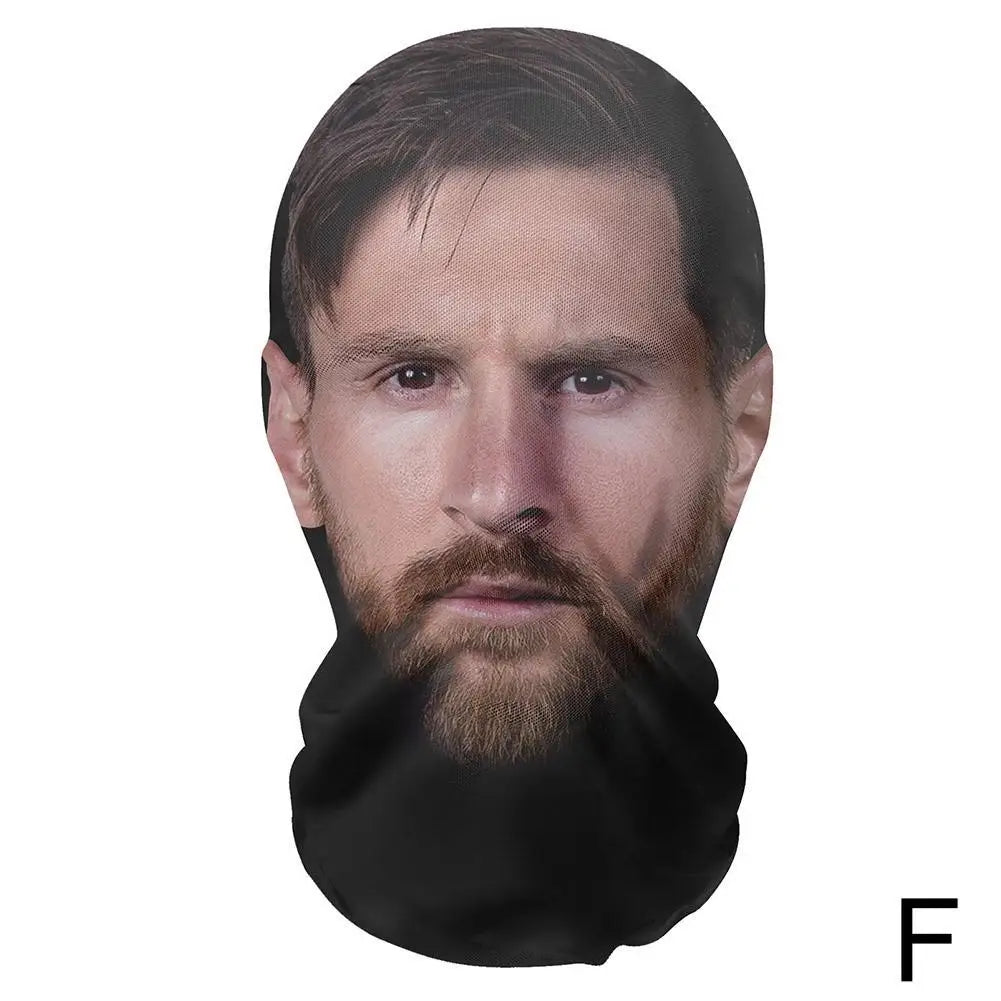 3D Printed Kanye Face Mask – Seamless Celebrity Head Cover for Cosplay & Hip-Hop Style