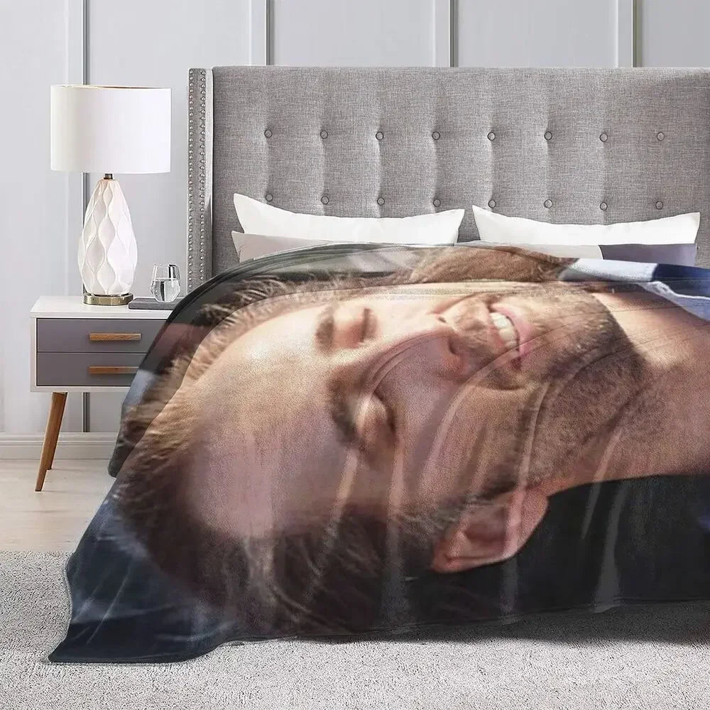 Nicolas Cage - Face Blanket Soft Warm Flannel Throw Blanket Bedding for Bed Living room Picnic Travel Home Sofa