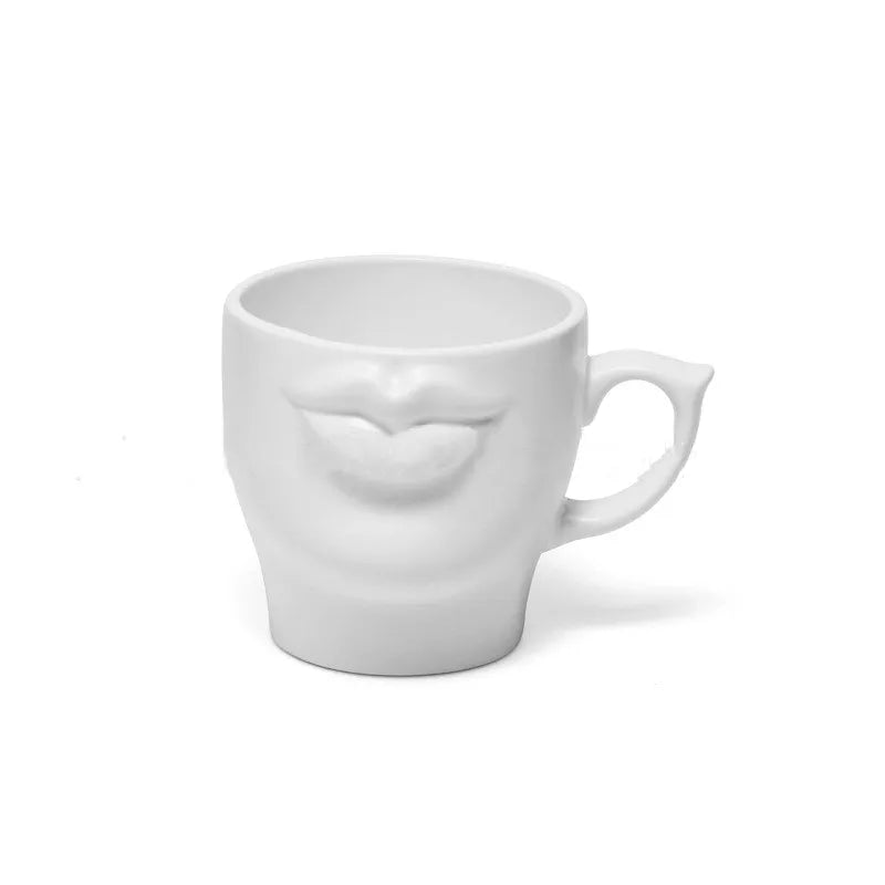 250ml Lips Ceramic Cup Creativity Body Butt Coffee Mugs Heat Resistant Cartoon Human Face Mugs Tea Cups Ceramic Handle Mug