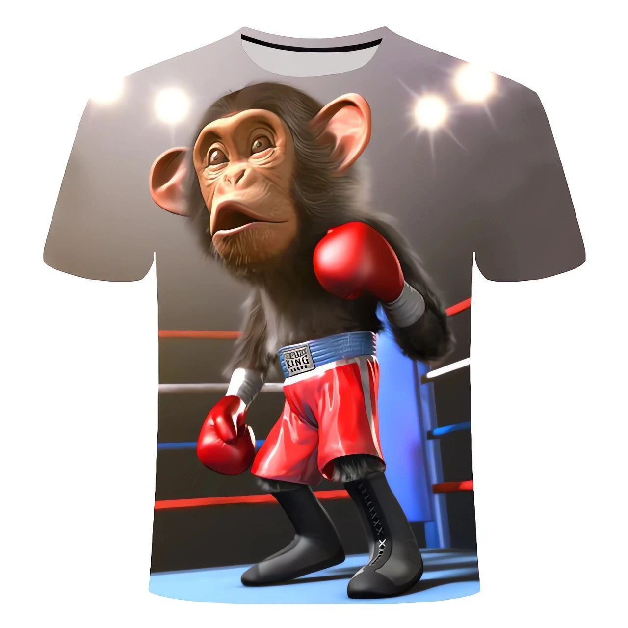 New men's T-shirt fashion 3D monkey print top summer casual short sleeved T-shirt men's fun clothing round neck loose oversized