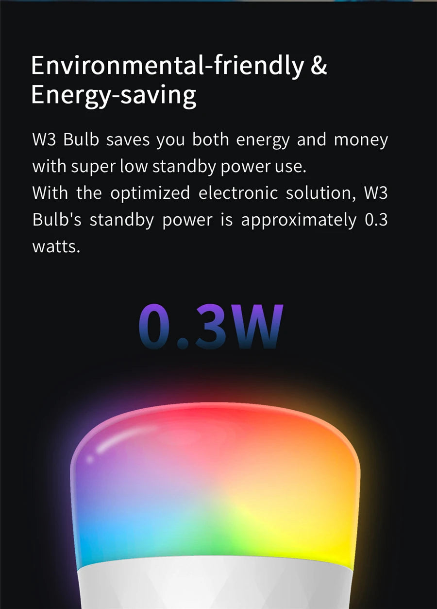 Yeelight Smart LED Bulb W3 - Color & Dimmable Warm White | E27 Voice Control | Works with Xiaomi Mi Home & Google Home
